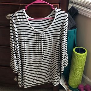 Striped Grey & black Tee/Blouse